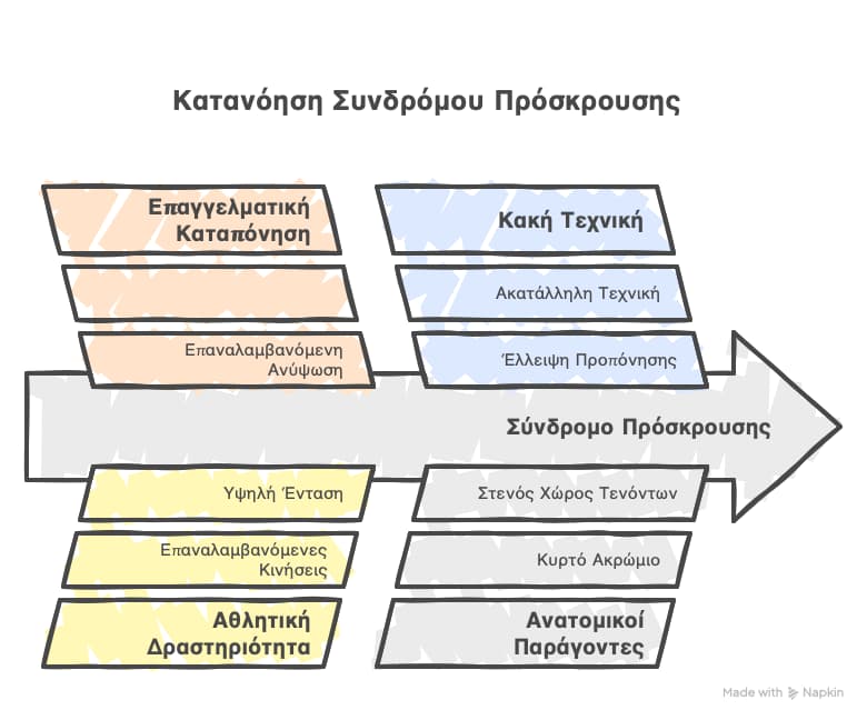 Ορισμένα από τα αίτια που εμπλέκονται στο σύνδρομο πρόσκρουσης περιλαμβάνουν visual selection