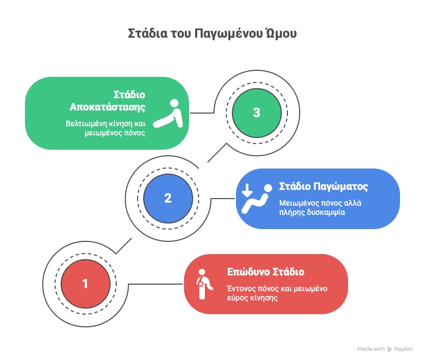 Το σύνδρομο του παγωμένου ώμου χωρίζεται παραδοσιακά σε 3 στάδια visual selection